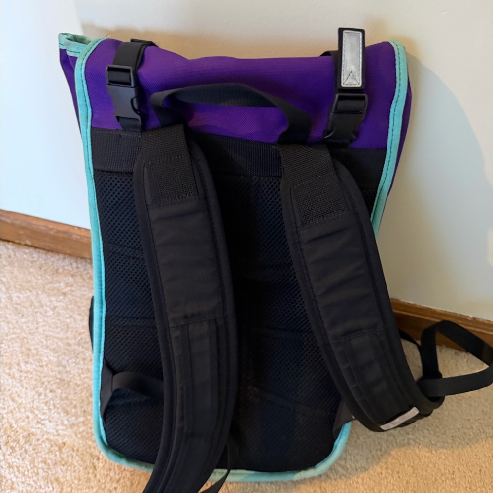 Timbuk2 Colorblock Roll-Top Backpack in Purple, Teal & Mint Trim - Picture 2 of 2